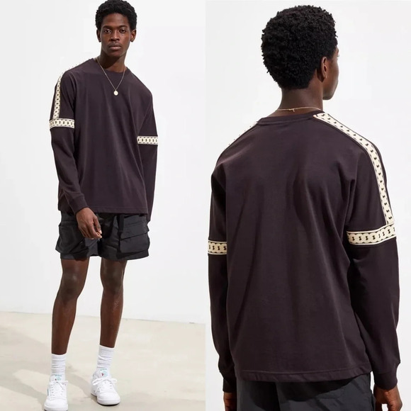 Uo Drop Shoulder Ribbed Long Sleeve Tee size small - Picture 1 of 4